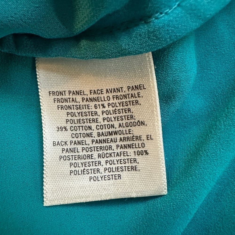 Maeve Anthropologie Turquoise Top with Lace Detail And lace up tie detail - Picture 4 of 6